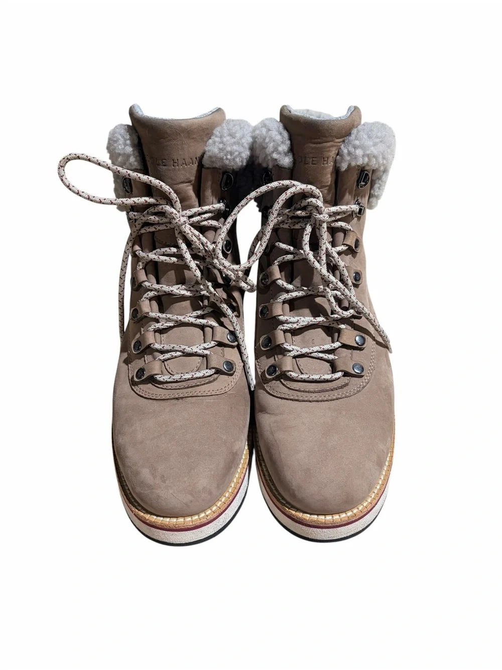 Cole Haan Zerogrand Explore Hiking Boots Sherpa Taupe Waterproof Leather 11